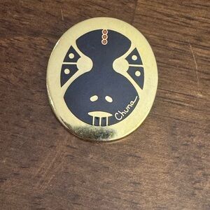 Vintage Chuna McIntyre Gold and Black Brooch